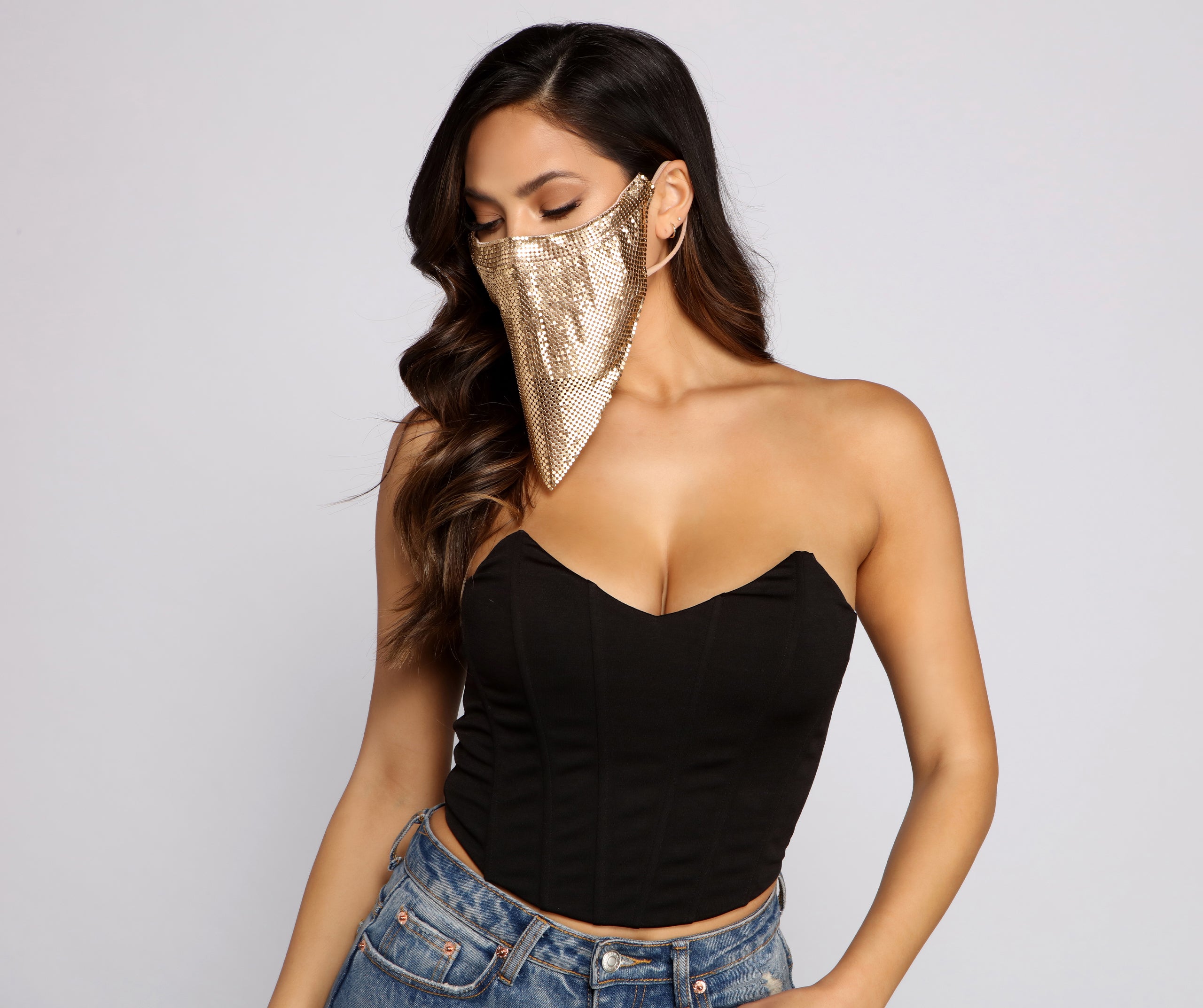 Basic Chainmail Face Mask With Earloops