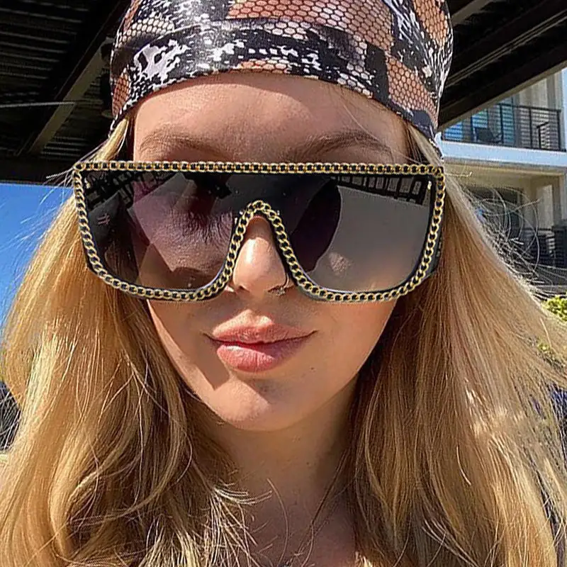 Casual Daily Patchwork Chains Sunglasses