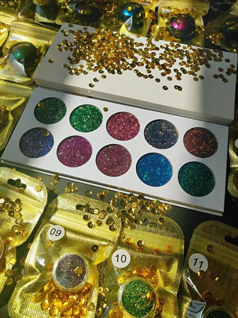10 Colors Chameleon Flakes Eyeshadow Palette Makeup Cosmetics Highly Pigment Duochrome Eyeshadow