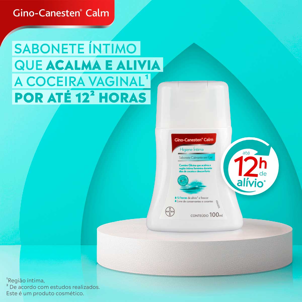 Sabonete Intimo em Gel para Coceira Vaginal Gino-Canesten Calm 100ml