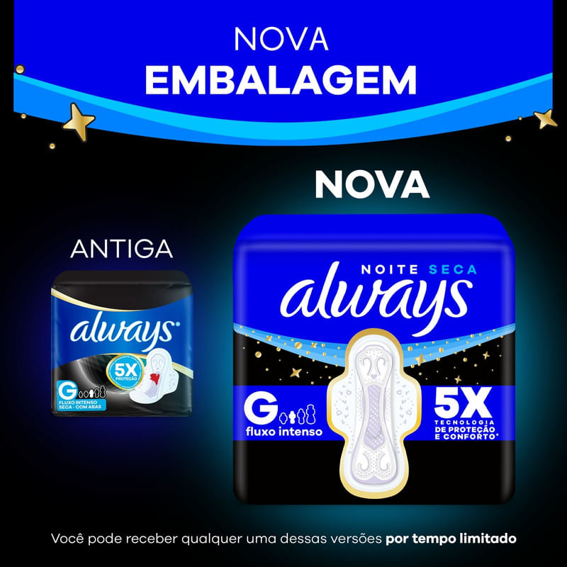 Absorvente Always Noite Seca com Abas 48 Unidades
