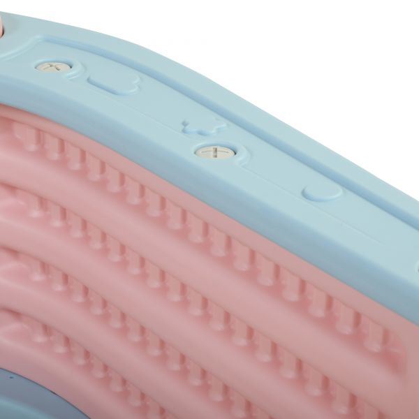 3 in 1 Kids Climber and Slide， Toddler Play Set with Basketball Hoop and Ball， Indoor Outdoor Freestanding Slide for Preschool Boys Girls - Pink