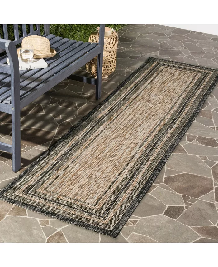 Safavieh Courtyard Natural and Black 2'3