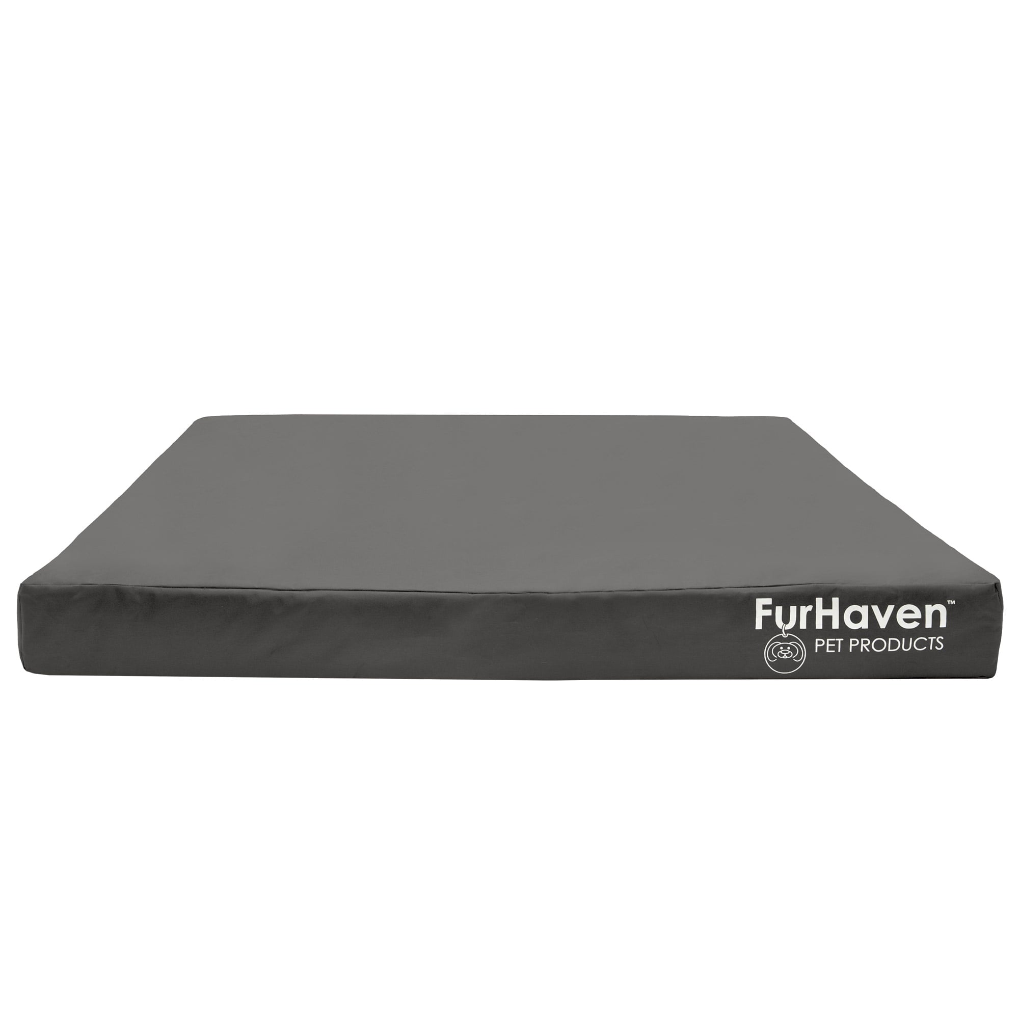 FurHaven | Deluxe Convolute Orthopedic Oxford Indoor/Outdoor Water-Resistant Pet Bed for Dogs and Cats， Stone Gray， Jumbo Plus