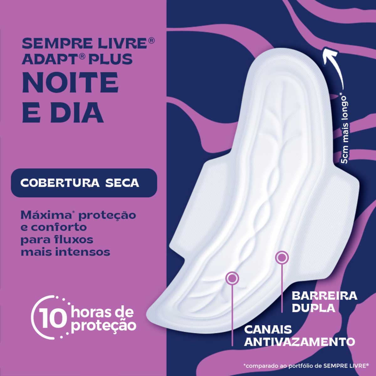 Absorvente com Abas Sempre Livre Conforto Noturno Seca 8 Unidades