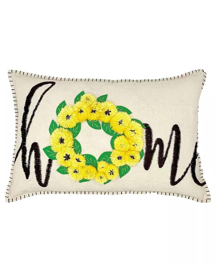 Mod Lifestyles Home Harvest Embroidery Lumbar Pillow， 14