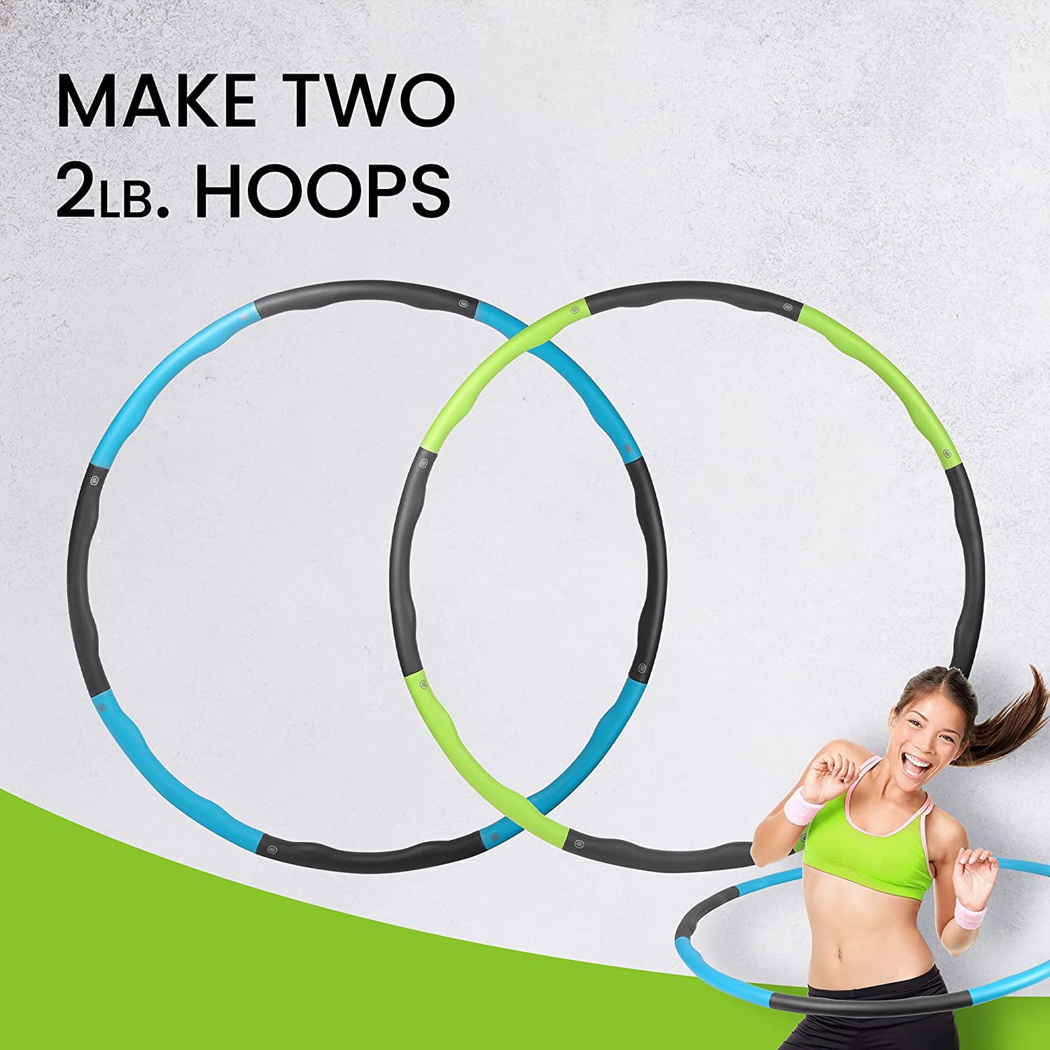 Impresa 2-Pack Weighted Hoola Hoops for Exercise