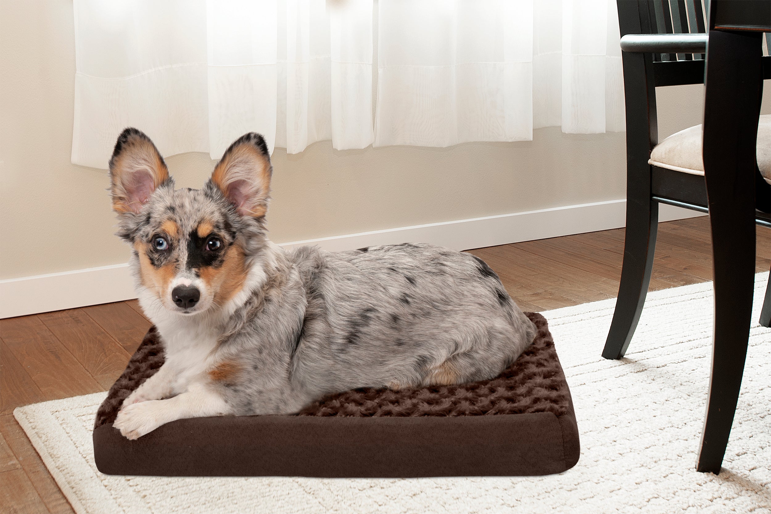 FurHaven Pet Products | Deluxe Cooling Gel Memory Foam Orthopedic Ultra Plush Mattress Pet Bed for Dogs and Cats， Chocolate， Small
