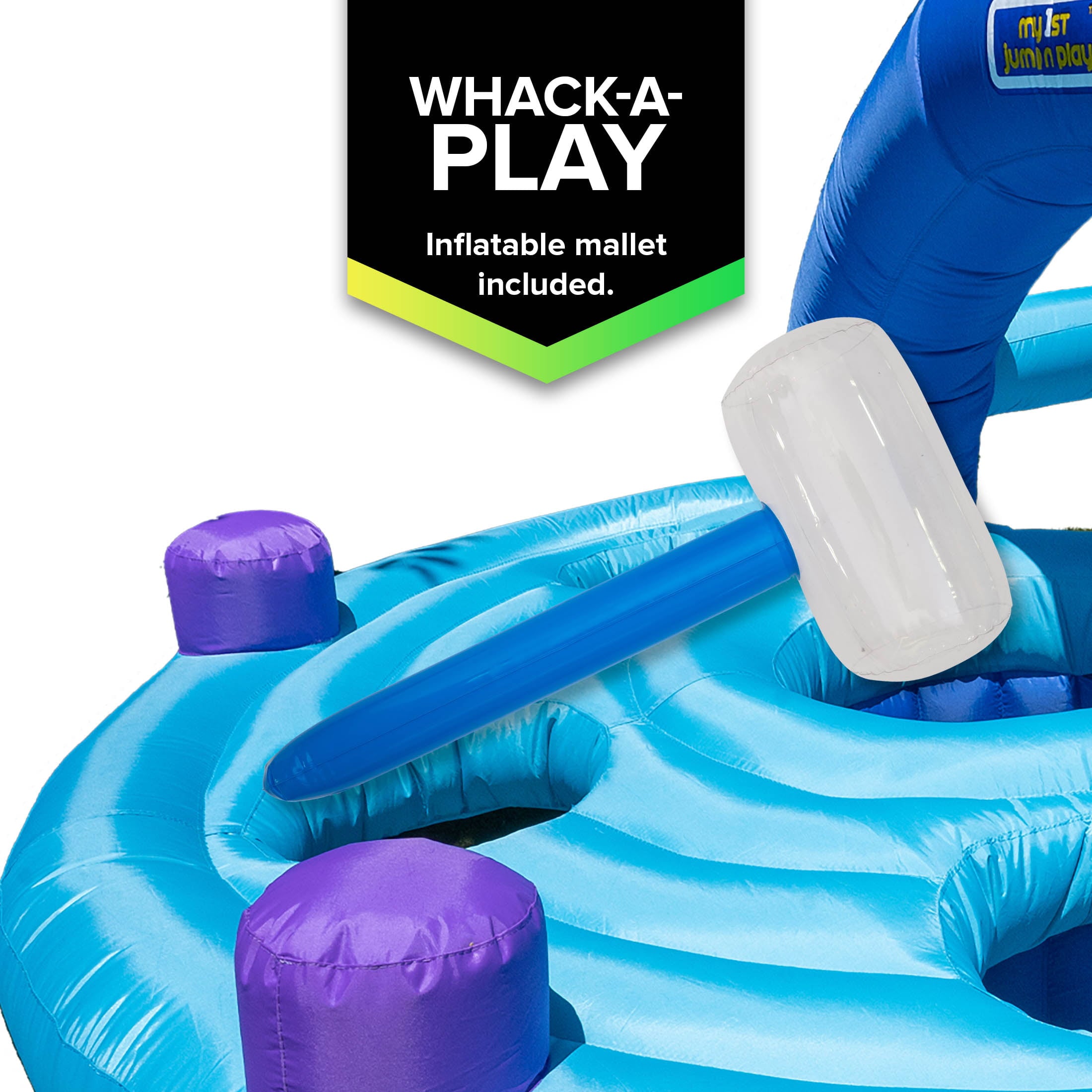 Inflatable Bounce House with Kid’s Whack-A-Play and Basketball Hoop - Blower Included