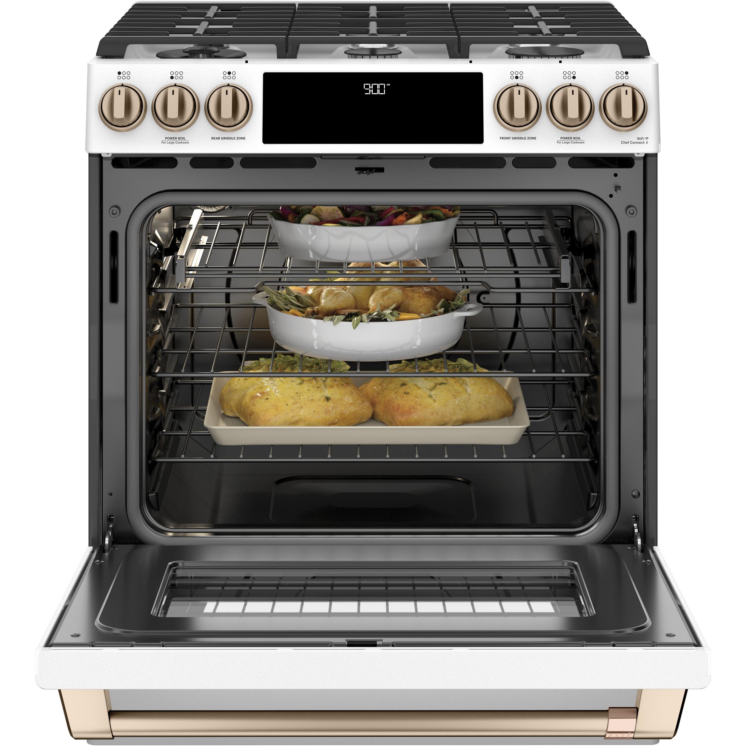 Caf¨¦ 30-inch Slide-in Dual Fuel Range with Warming Drawer CC2S900P4MW2