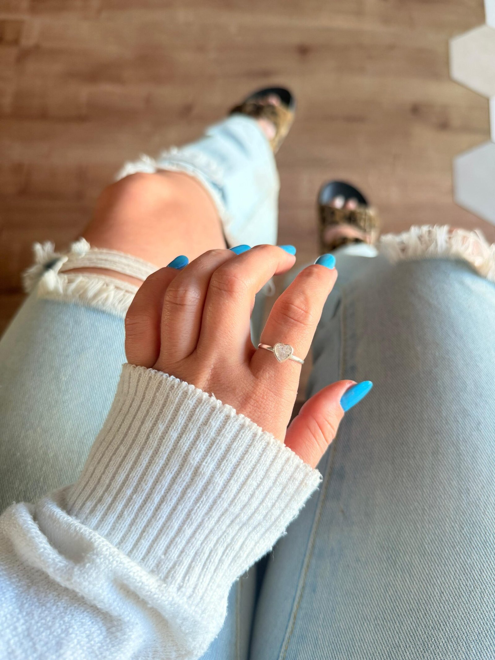 Solitário Coração Cravação Inglesa