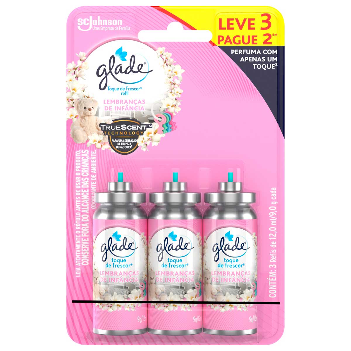 Desodorizador Glade Toque de Frescor Refil Lembrancas de Infancia 12ml Leve 3 Pague 2