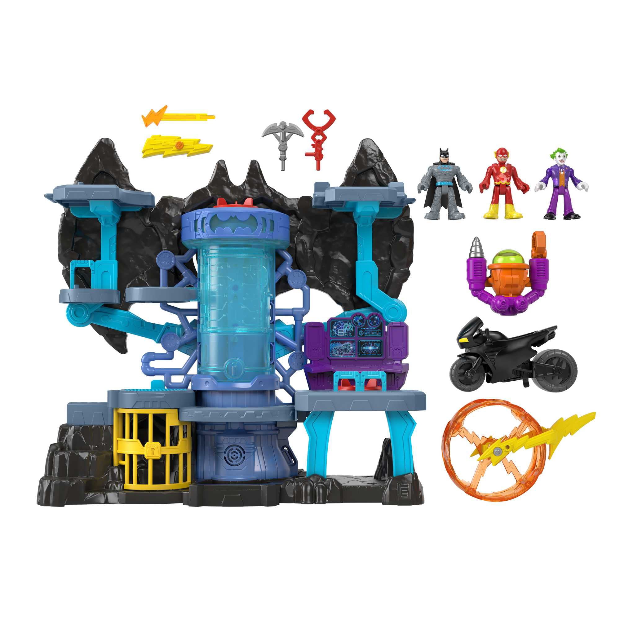 Imaginext DC Super Friends Batman The Joker and The Flash Playset Batcave Showdown