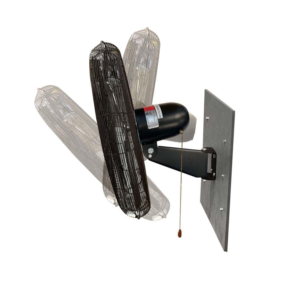 Comfort Zone 30 in Black HighVelocity Industrial 2Speed Wall Fan with Aluminum Blades and Adjustable Tilt