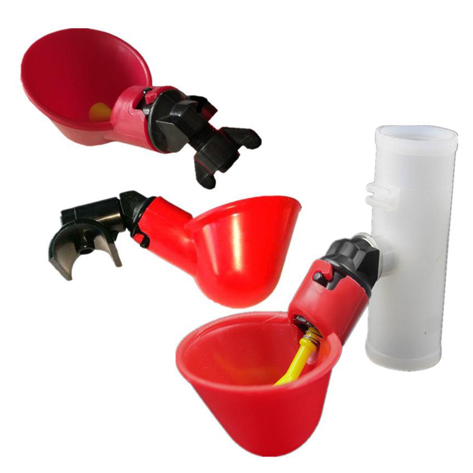 5PCS Livestock Poultry Drinking Cup Feed Automatic Feeder Bird Coop Chicken Fowl Pipe Fitting