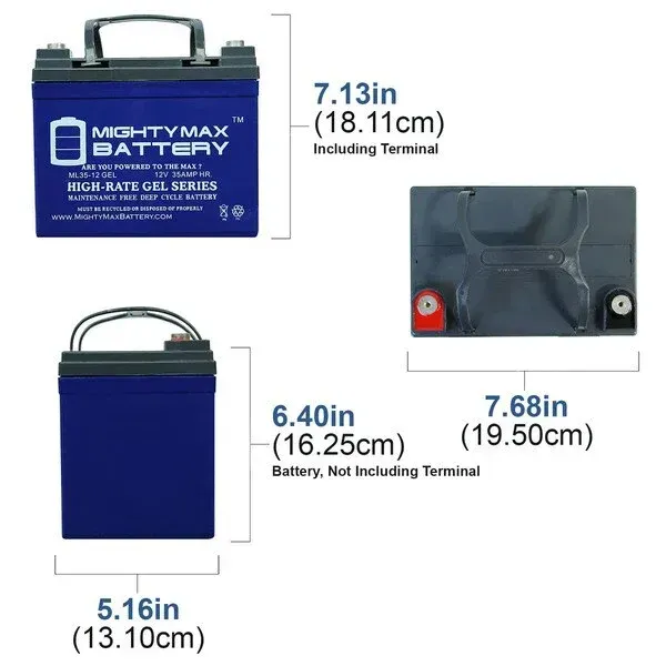 Mighty Max Battery 12V 35AH GEL Battery Replacement for Ariens Gravely 1640H ML35-12GEL576