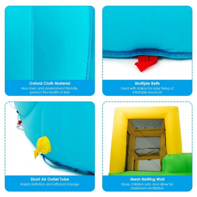 Inflatable Water Park Bounce House Kids Castle Jumper with Climbing Wall without Blower