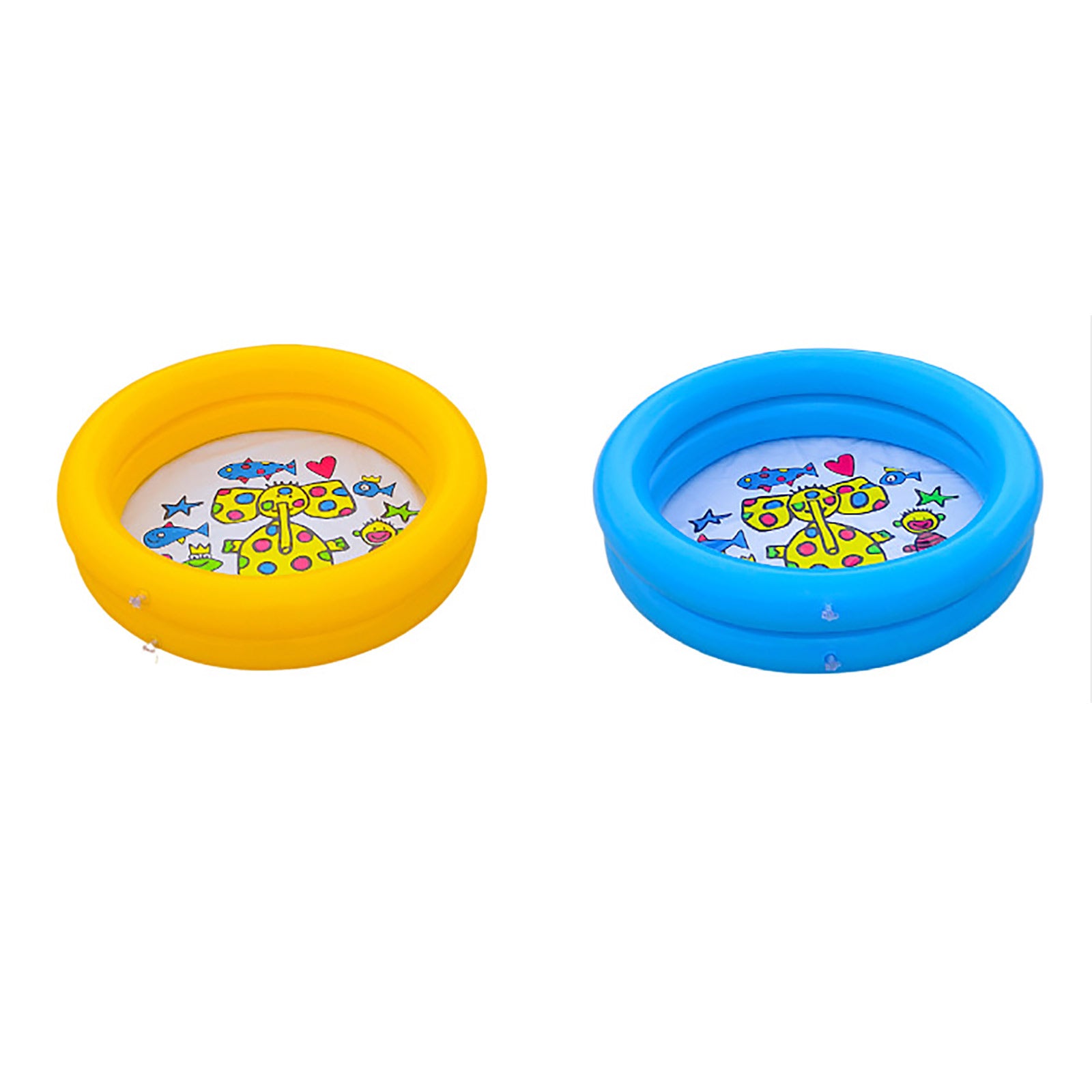 Swimming Pool 65*65cm 2 Ring Round Ocean World Design Animal Printed Bottom For Baby PVC Inflatable