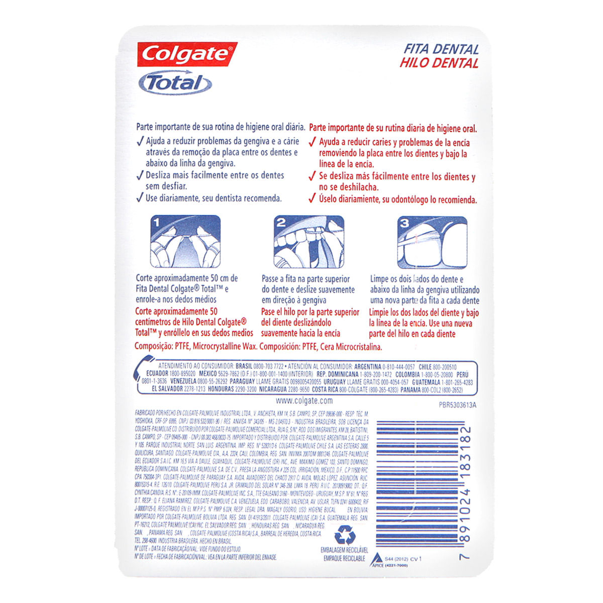 Fita Dental Colgate Total Encerada 25m