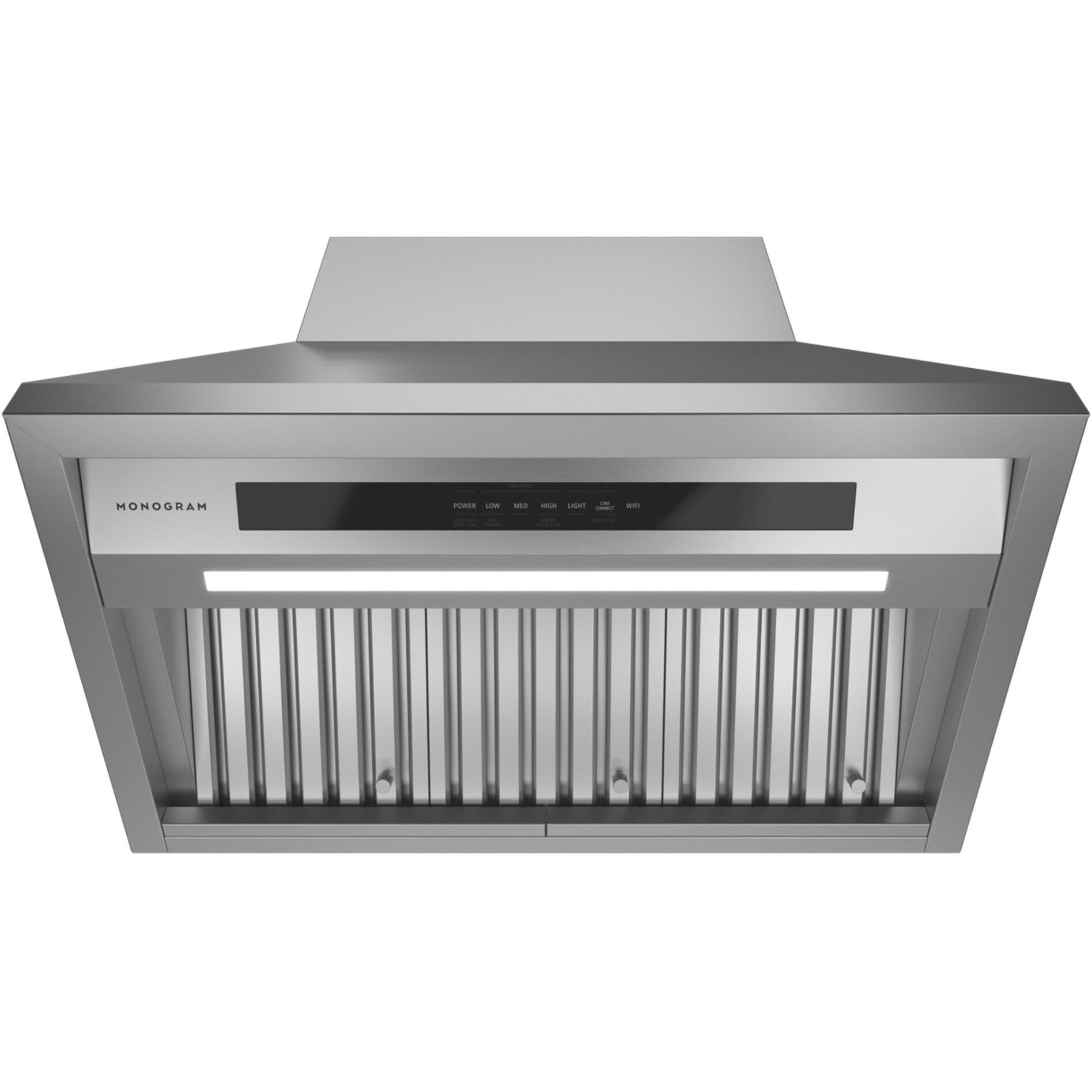 Monogram 36-inch Professional Statement Collection Wall Mount Range Hood ZVW1360SPSS