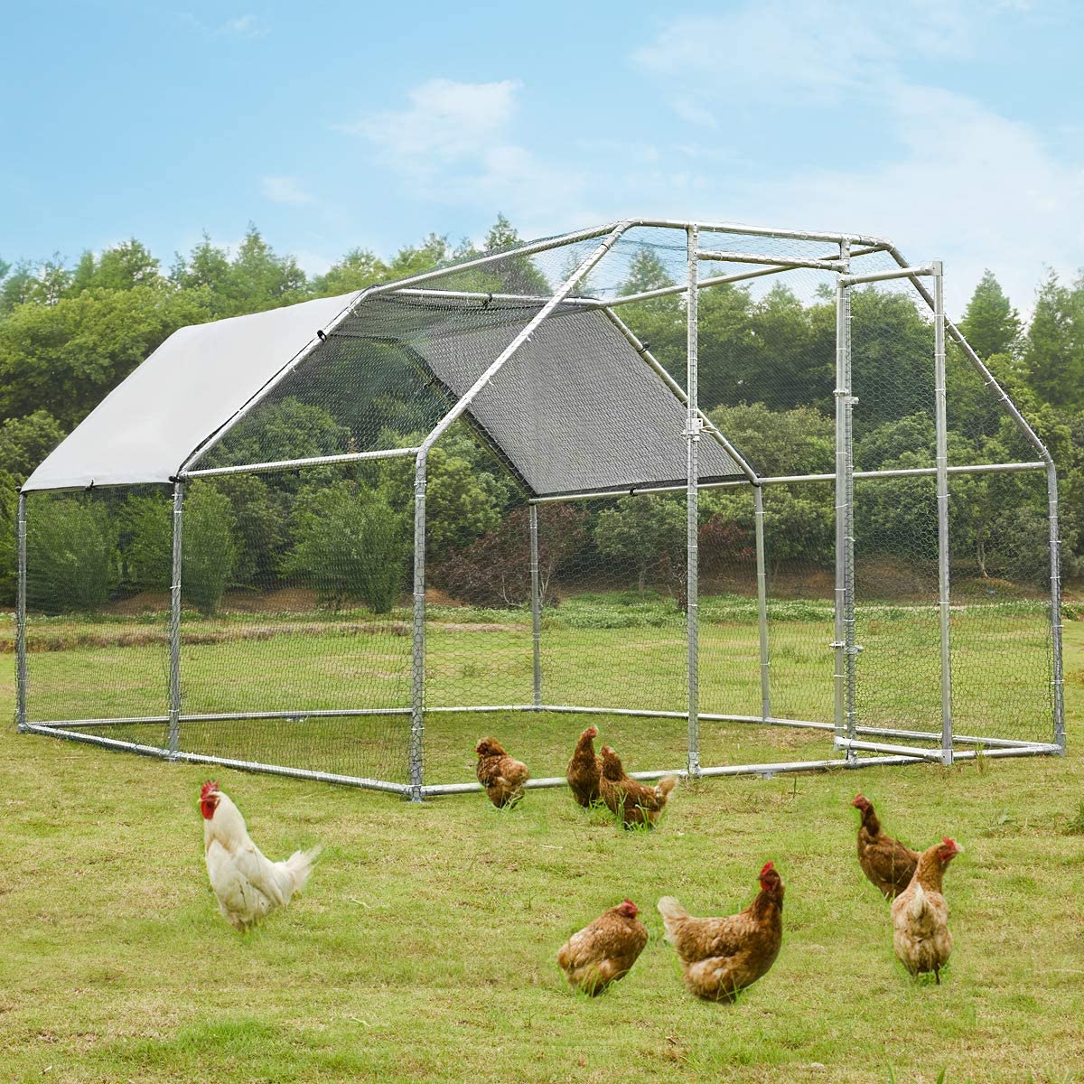 YODOLLA Outdoor Chicken Coop， 12.5' x 9' x 6.5'， Metal