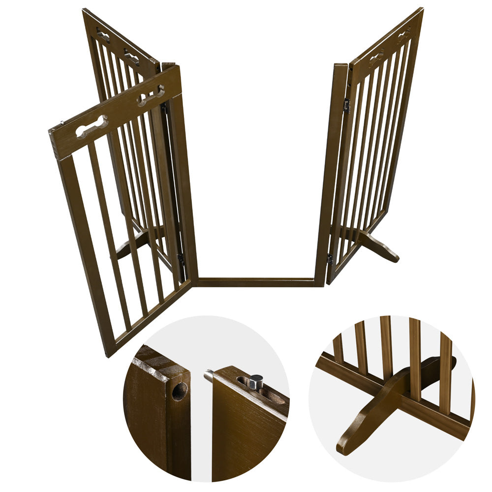 Yescom 3-Panel Folding Wood Pet Gate Grate Baby Barrier 60x36in