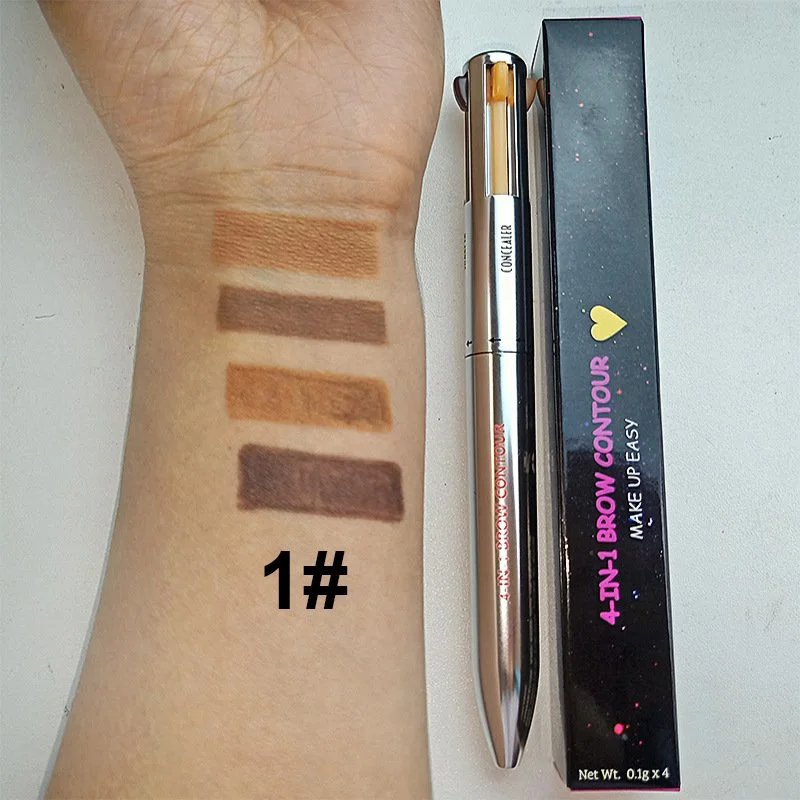 Private Label 4 in1 Easy To Eyebrow Contour Defining Waterproof Eyebrow Pencil