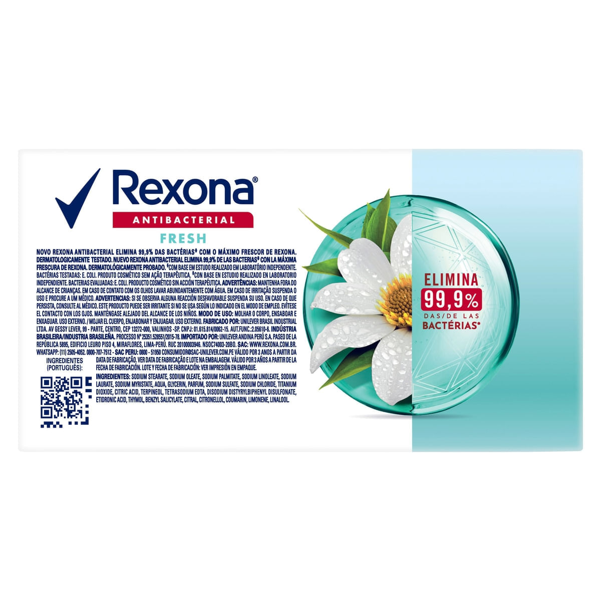 Sabonete em Barra Rexona Antibacteriano Fresh Elimina ate 99,9% das Bacterias 84 g 6 unidades