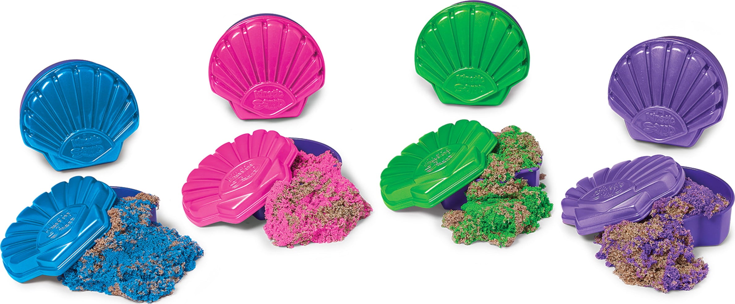 Kinetic Sand, Seashell Containers 8-Pack, for Kids Ages 3 and up