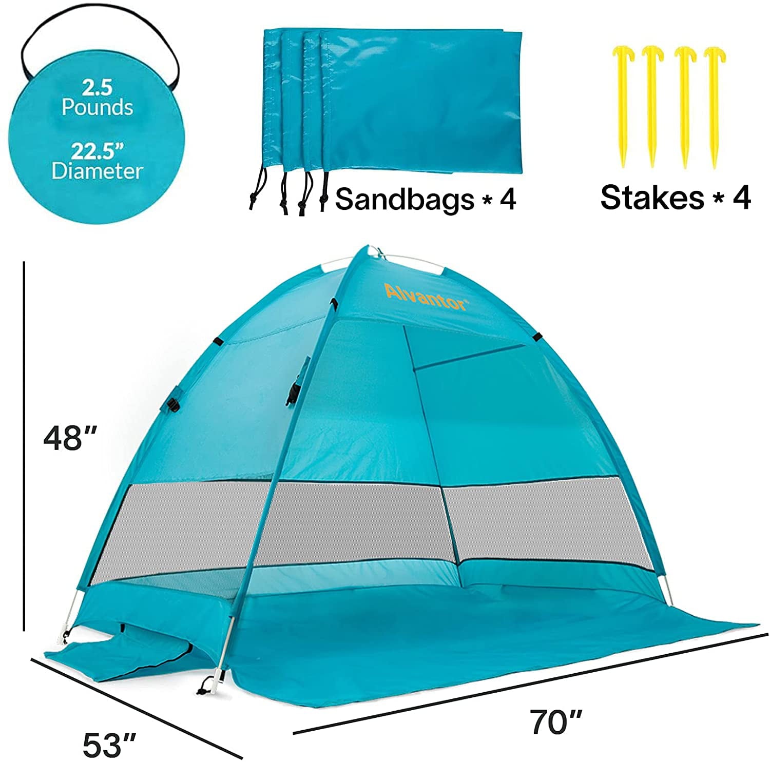 Beach Tents Coolhut Beach Umbrella Outdoor Sun Shelter Cabana Pop-Up UV50+ Sun shade by Alvantor