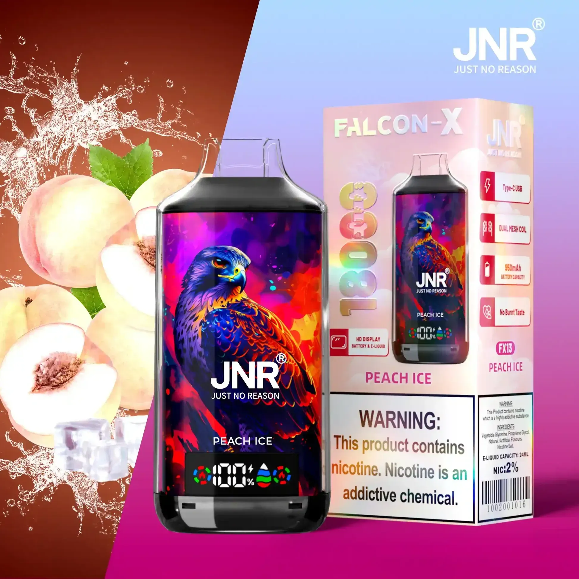 🔥JNR Falcon-X 18K 💨 Smart Display Disposable