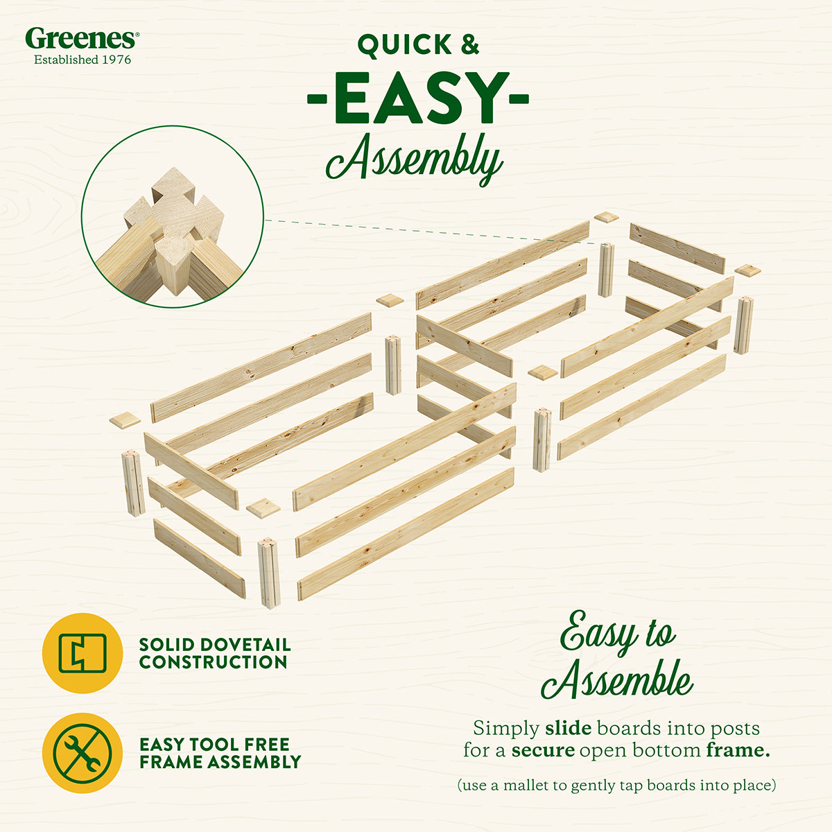 Greenes Fence 24"x 96"x 10.5" Beige Wood Raised Garden Kit
