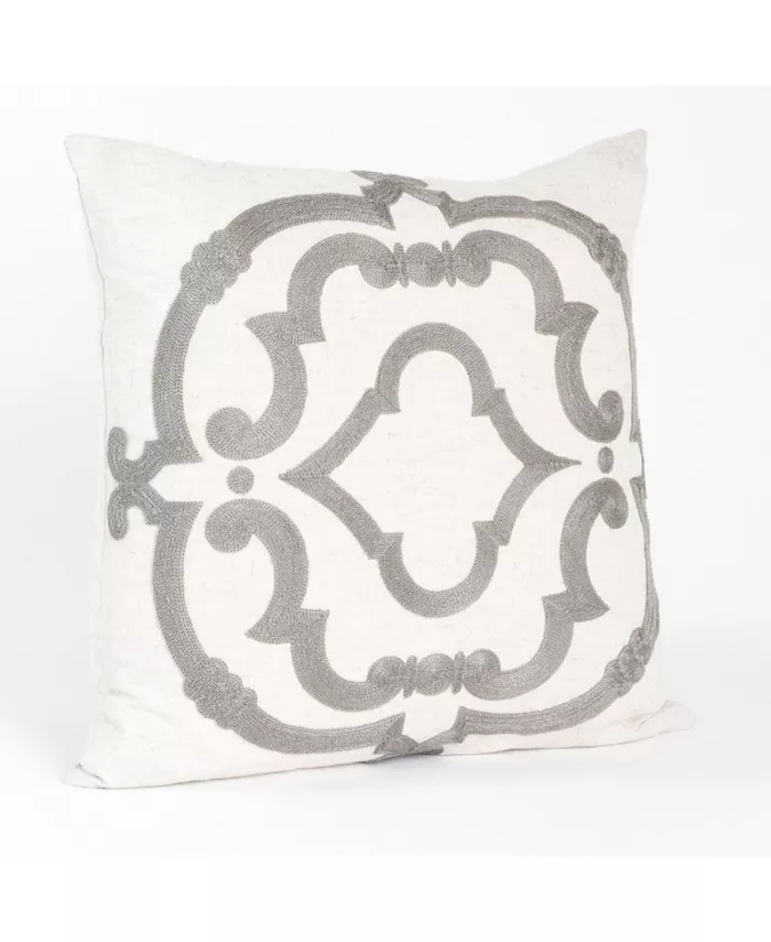 Saro Lifestyle Rue Serrett Embroidered Decorative Pillow， 17