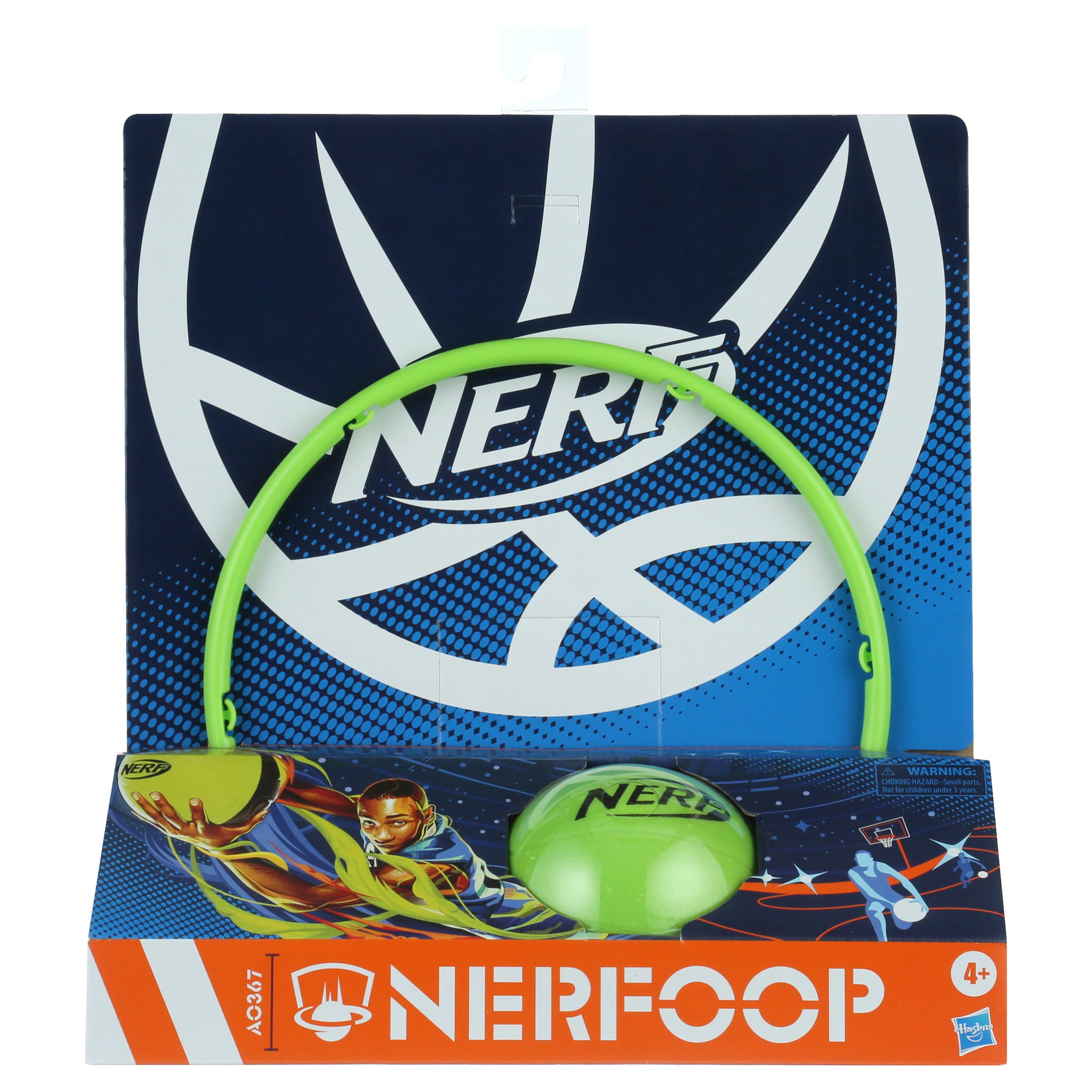 Nerf Nerfoop， The Classic Mini Foam Basketball and Hoop， Hooks On Doors