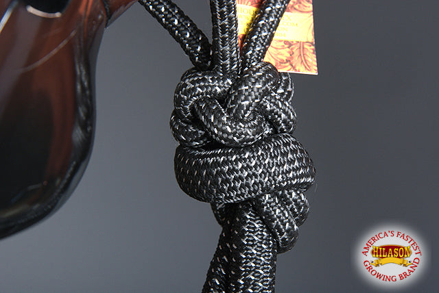 29BH Western Horse Halter Tack Braided Poly Rope Leadglitter Silver Hilason