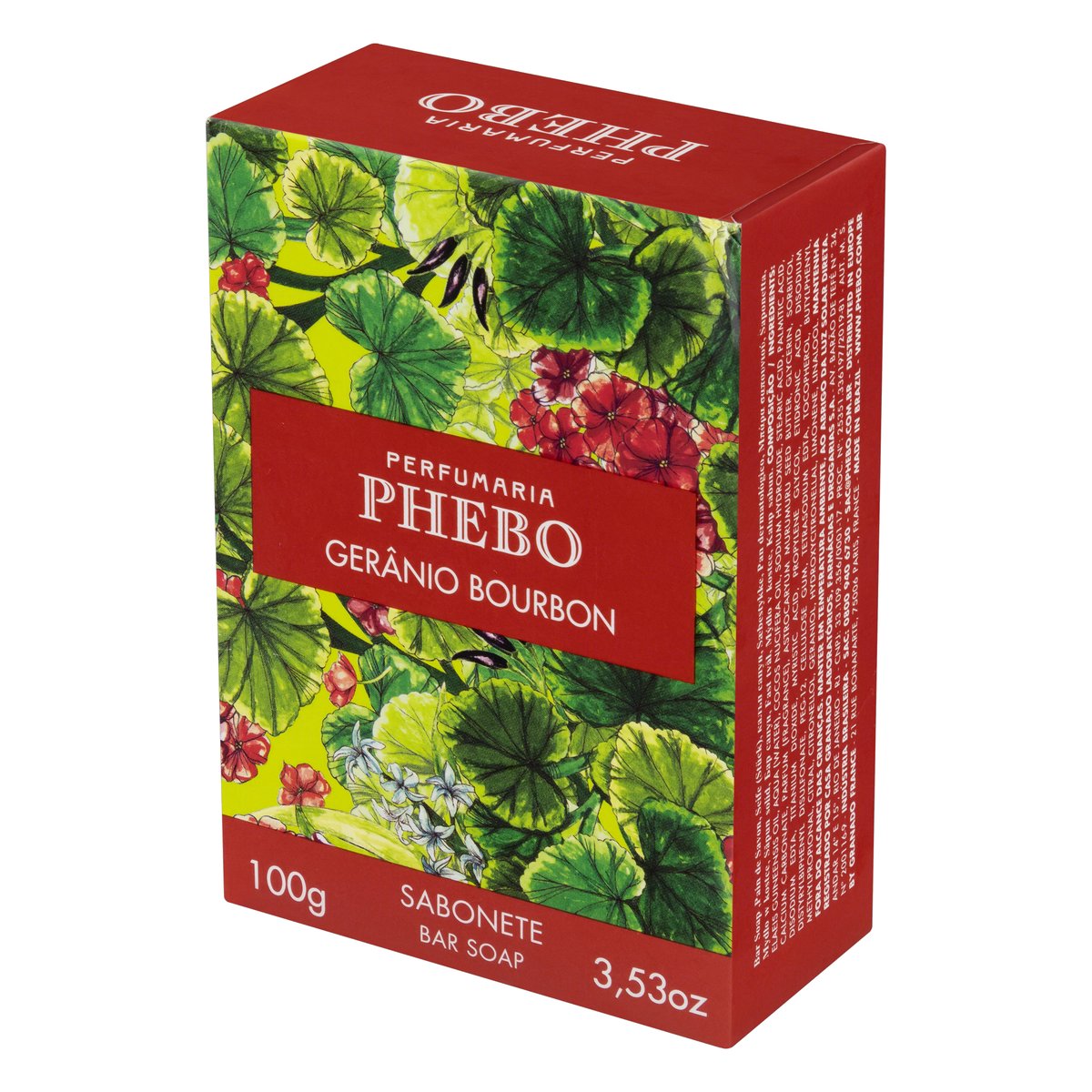 Sabonete em Barra Geranio Bourbon Caixa Phebo 100 g
