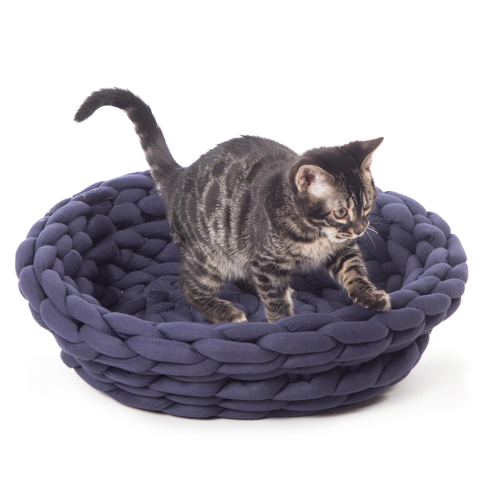 KandH Pet Products Knitted Pet Bed Navy 17 X 4 Inches