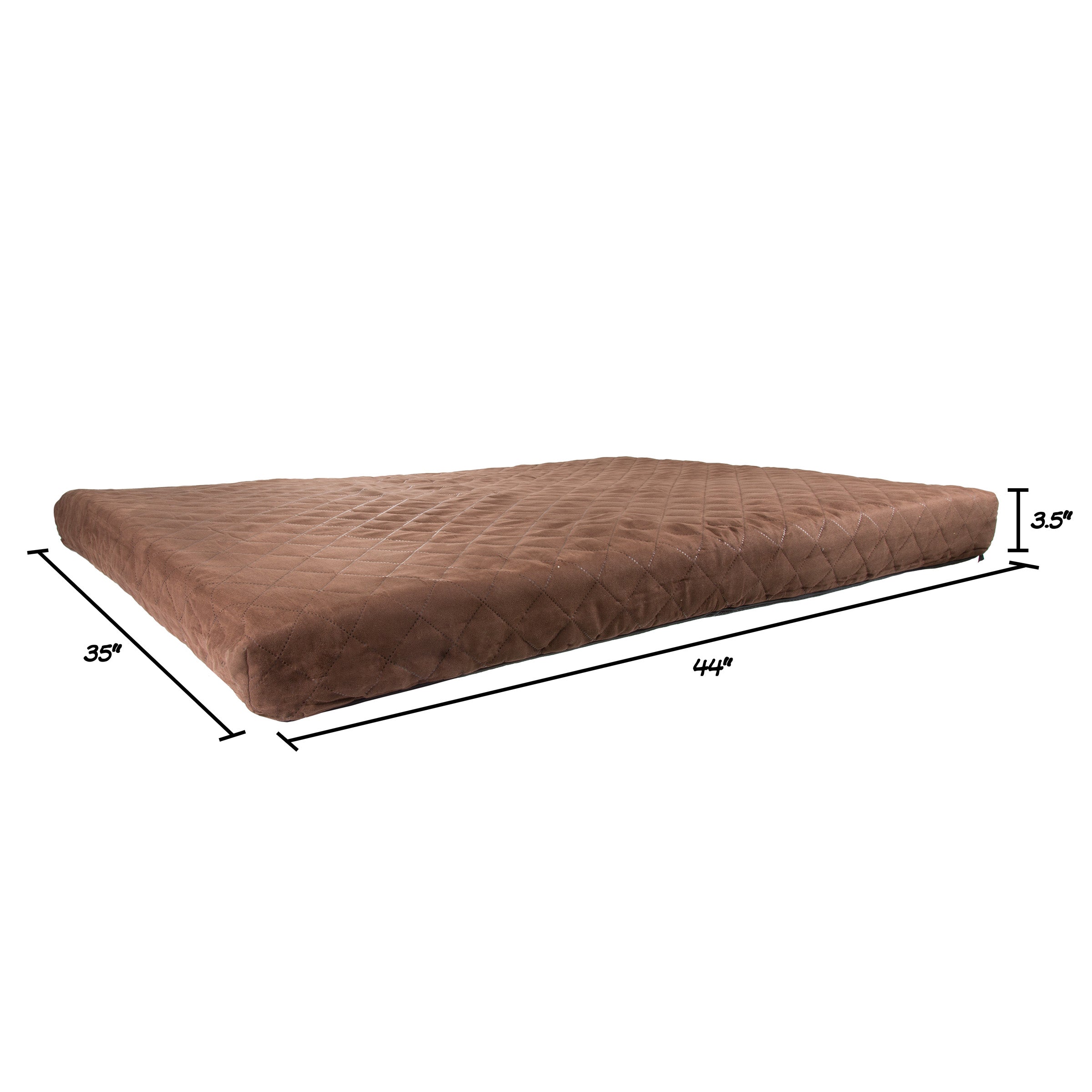 Waterproof Dog Bed – 2-Layer Memory Foam Dog Bed with Removable Machine Washable Cover – 44x35 Dog Bed for Large Dogs up to 110lbs by PETMAKER (Brown)