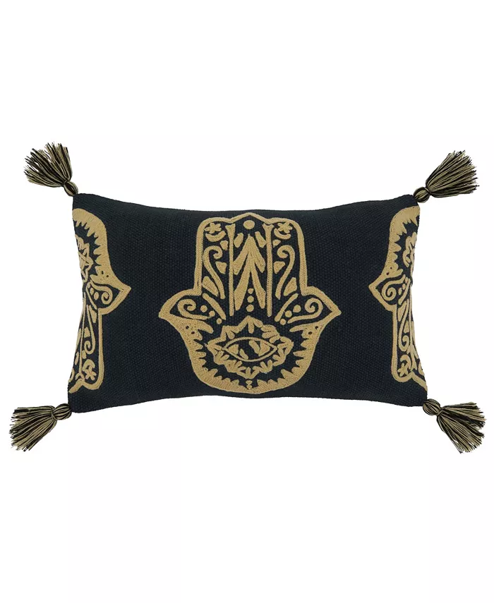 Saro Lifestyle Ancient Symbols Embroidered Decorative Pillow， 12