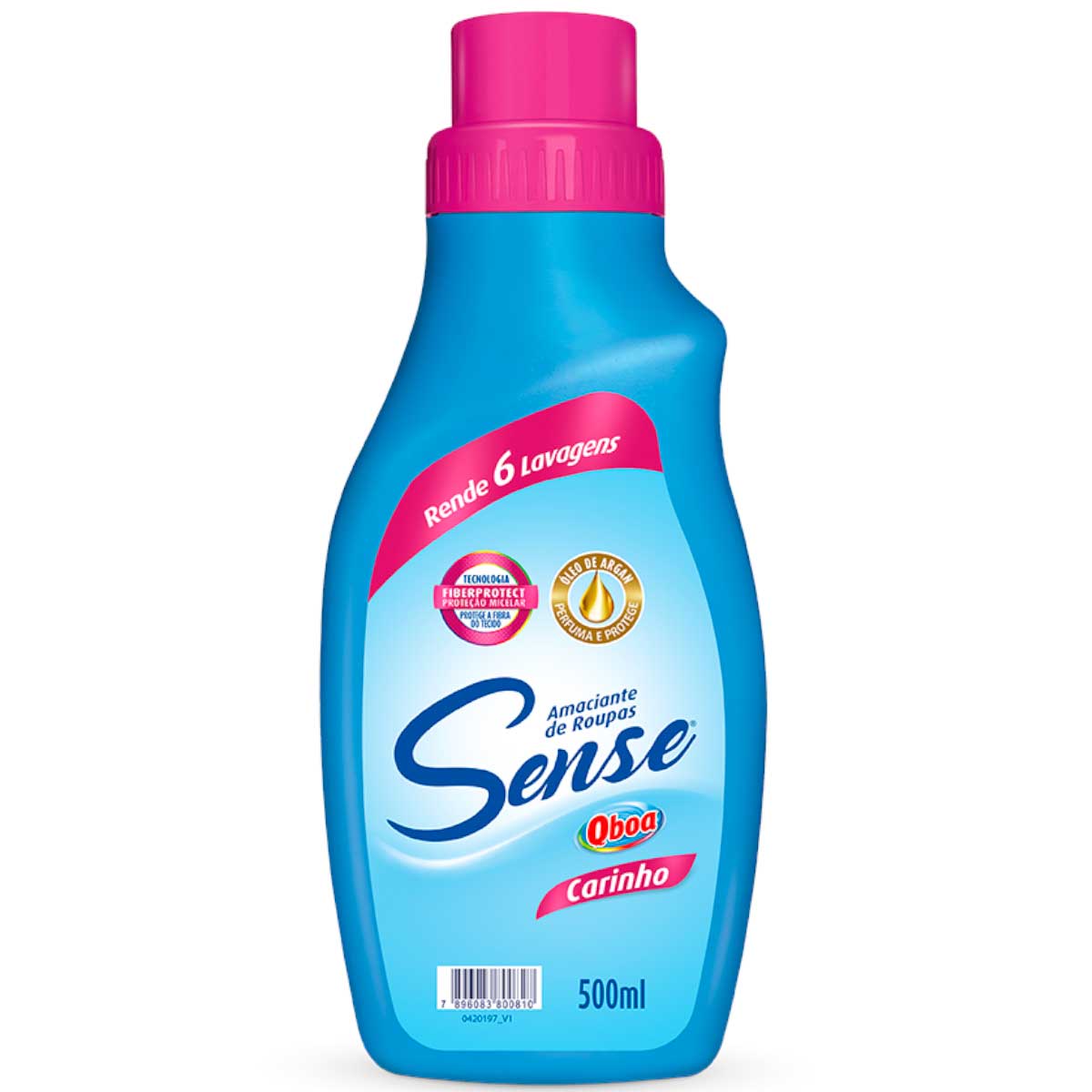 Amaciante de Roupa Carinho Sense Qboa Frasco 500ml