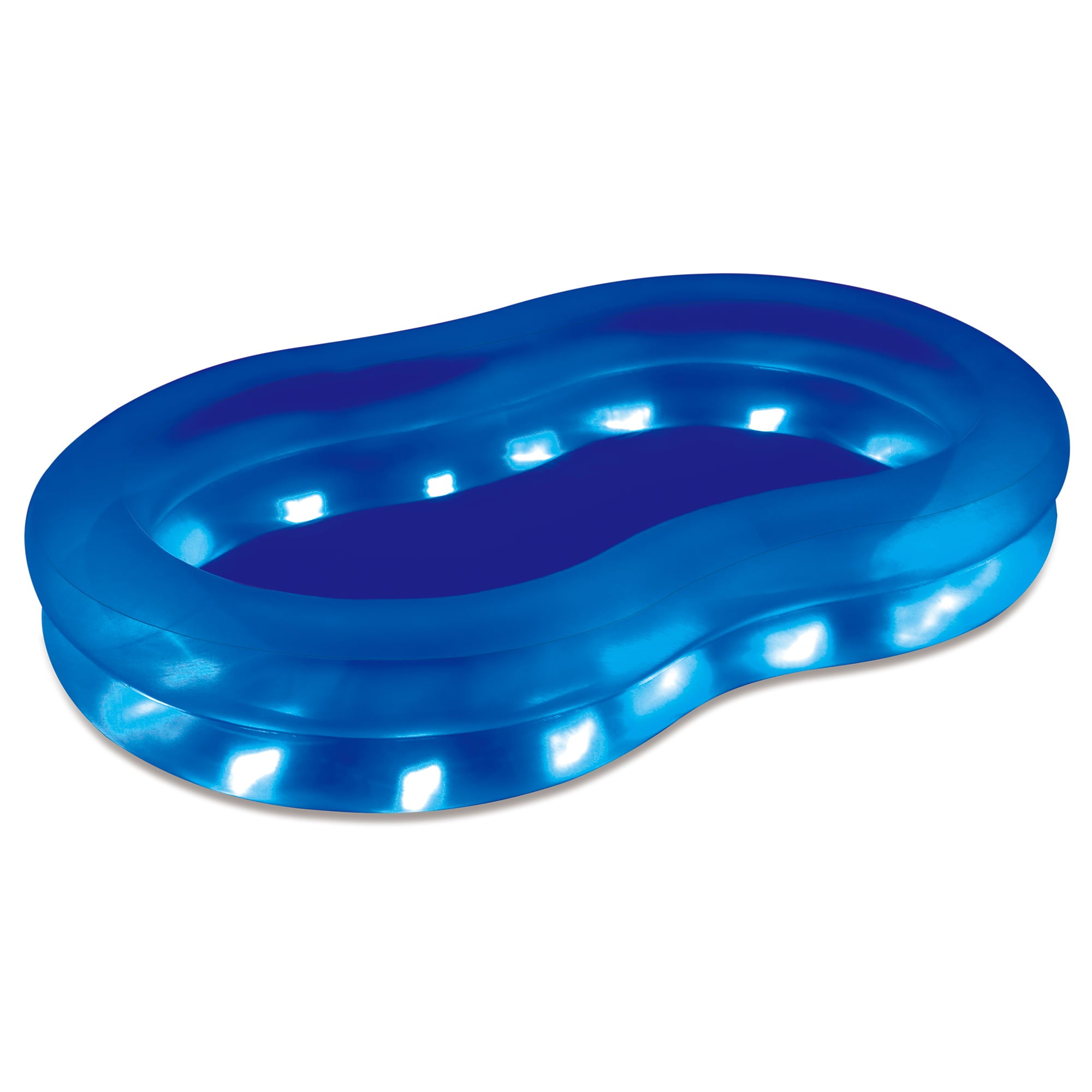 Summer Waves Free Form Inflatable Aqua Glow Family Pool with Color-Changing LED Lights， Adults， Unisex