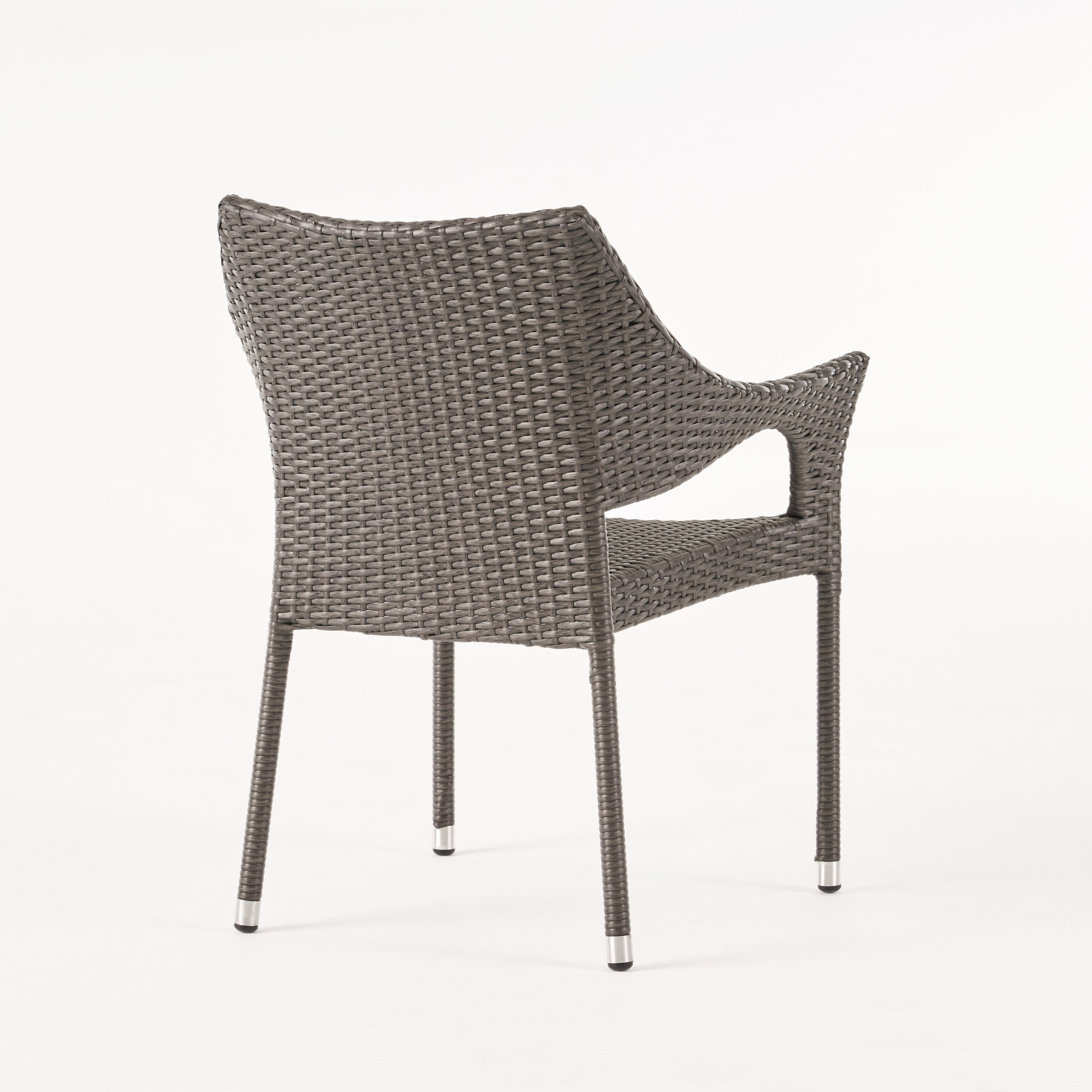 Durango Outdoor 7 Piece Gray Wicker Rectangular Dining Set with Stacking Chairs