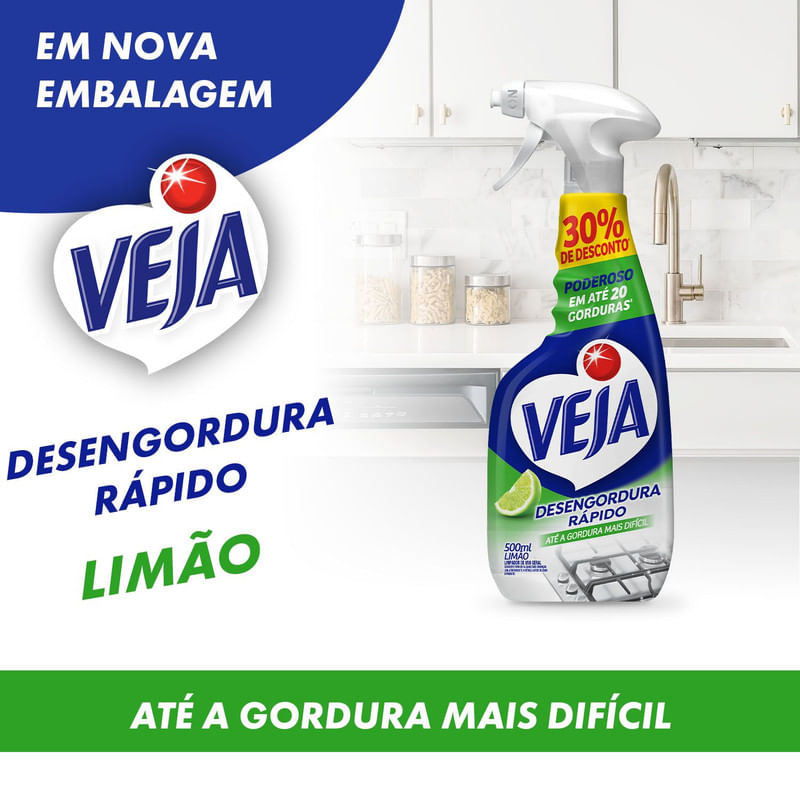 Veja Desengordura Rapido Limpador Spray Limao 500ml Oferta