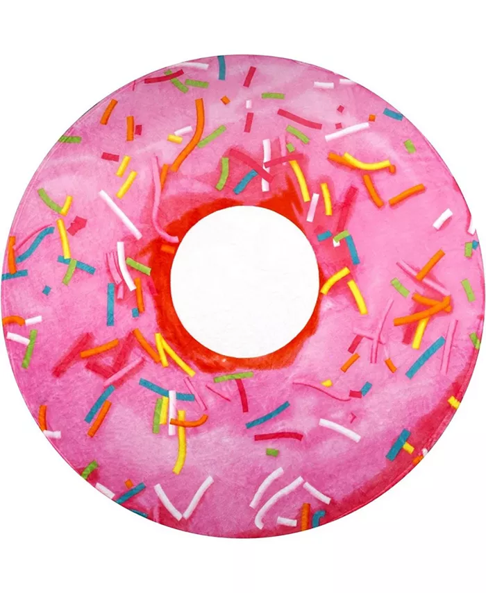 Zulay Kitchen Novelty Giant Glazed Premium Soft Round Pink Donut Blanket 60 inches