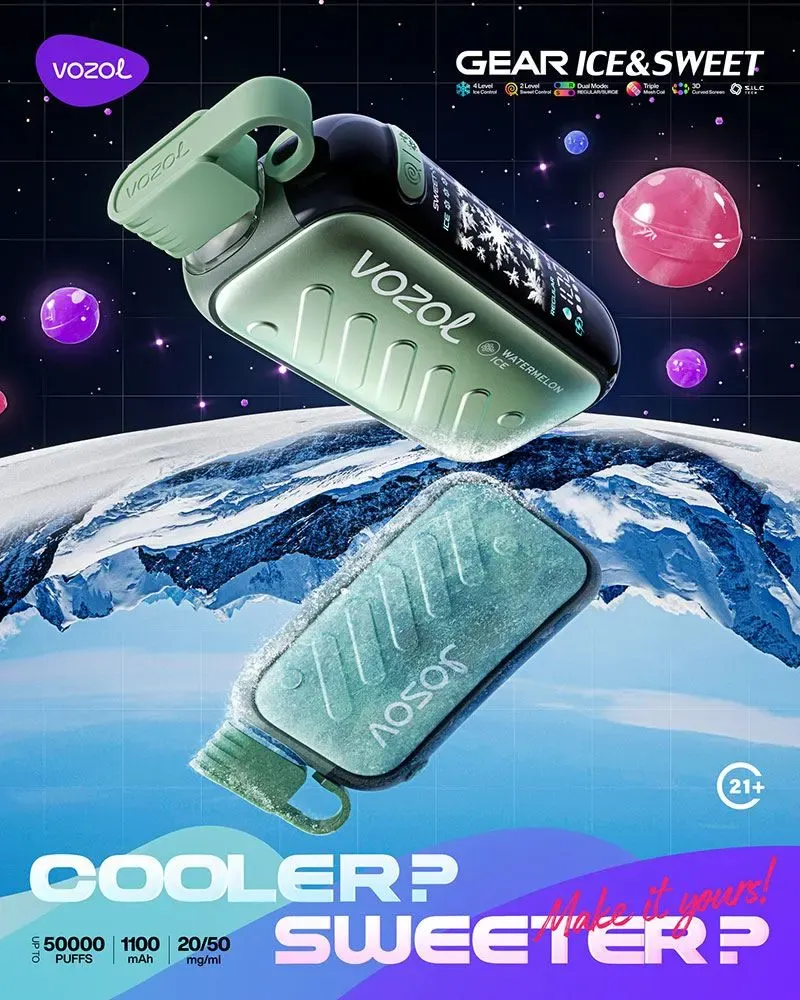 🤑Save $20 AUD 🧊 VOZOL GEAR ICE&SWEET 50000 Puffs – 10-Pack Disposable Vape with Ice & Sweet Control