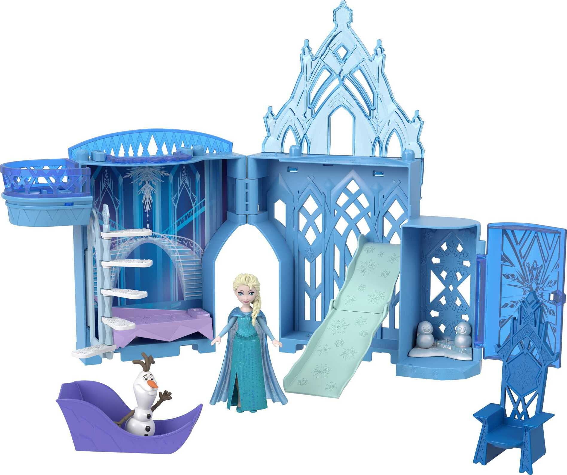 Disney Frozen Storytime Stackers Elsa's Ice Palace, Doll House Playset with Small Doll & 8 Accessories