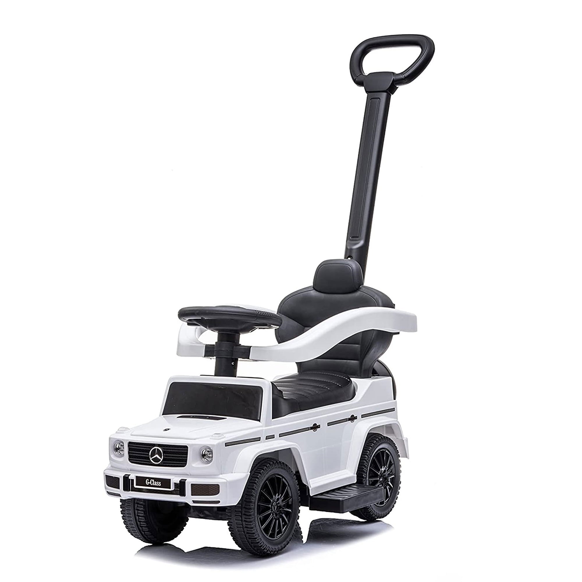 Best Ride On Cars Kids Stroller Mercedes G-Wagon 3 in 1 Push Car， White