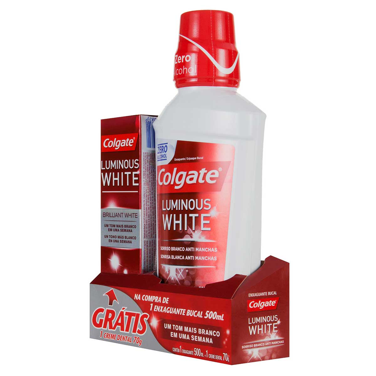 Enxaguante Bucal Para Clareamento Dental Colgate Luminous White 500ml Promo Gratis 1 Creme Dental