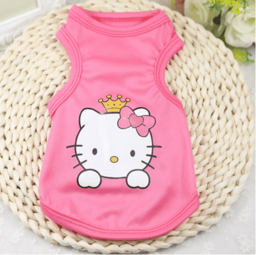Cute Hello Kitty Logo t-Shirt Pink Hello Kitty Design Shirt FOR SMALL DOGS Small Dog Sweater (SMALL)