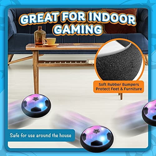 2 pieces Hover Ball for Boys and Girls - 2 LED Light Soccer Balls with Foam Bumpers